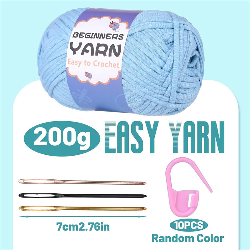 200g Easy Yarn, Beginner Yarn for Crocheting -2